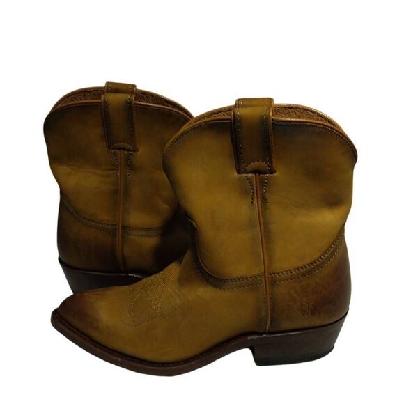 Frye Boots Billy Short Cognac Cowgirl Boots Women's Size 6 - Picture 10 of 14